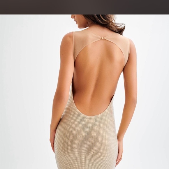 Meshki Glitter Slip Maxi Dress in Champagne Sparkle - Picture 4 of 7